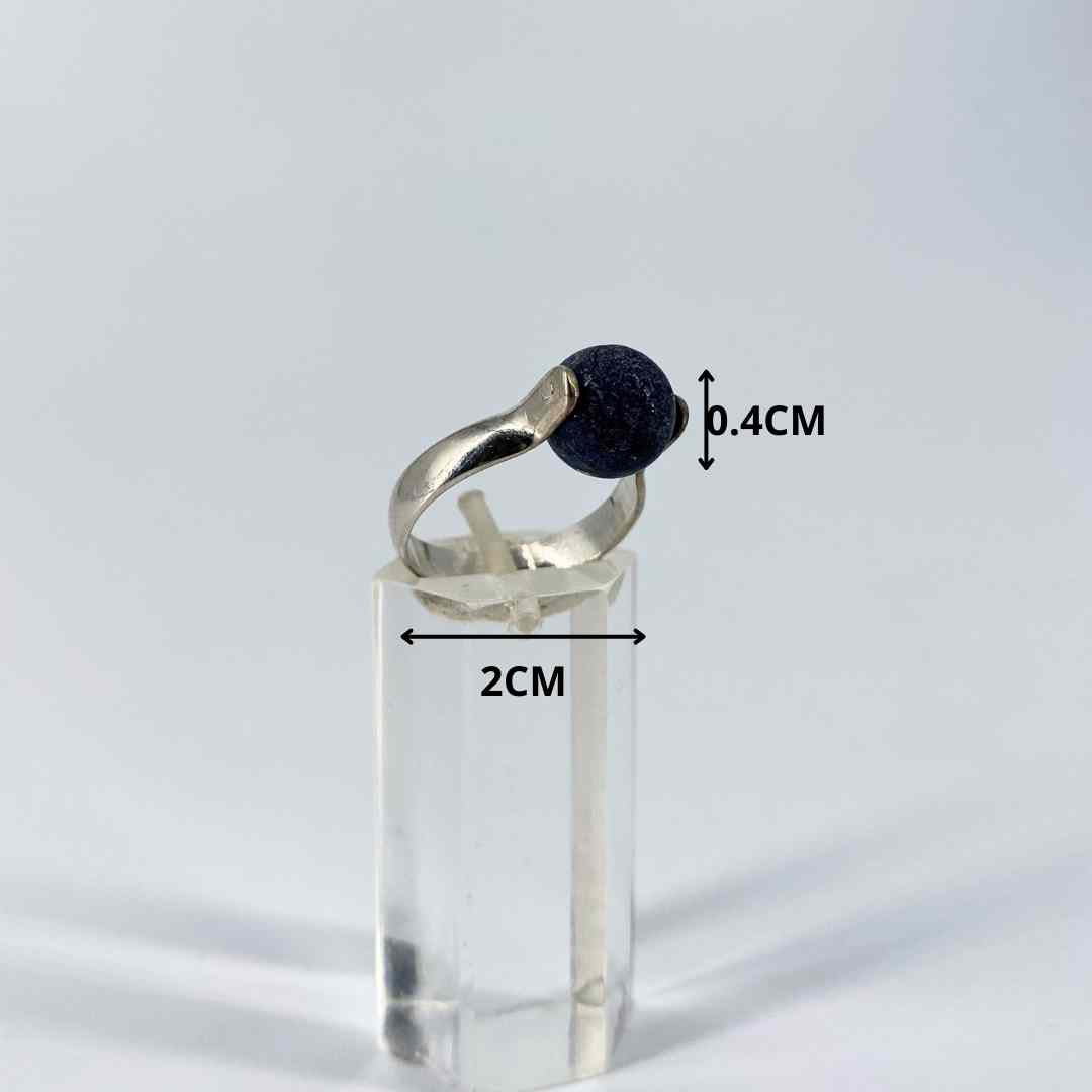 Bague en Argent avec Boule en Lapis Lazuli - Bijou Unique pour Femme, Parfait pour Style Bohème et Chic