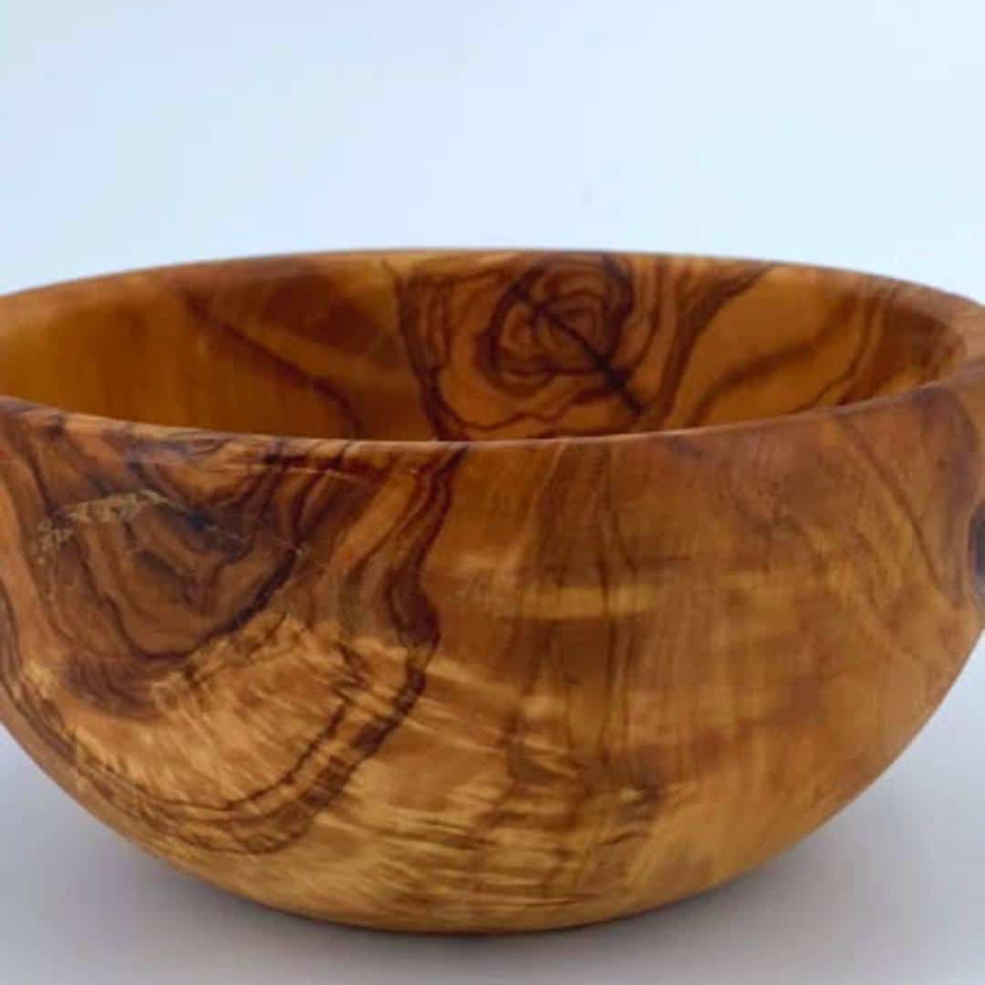 Grand Bol en Bois d'Olivier pour une Touche Rustique à Table 16cm