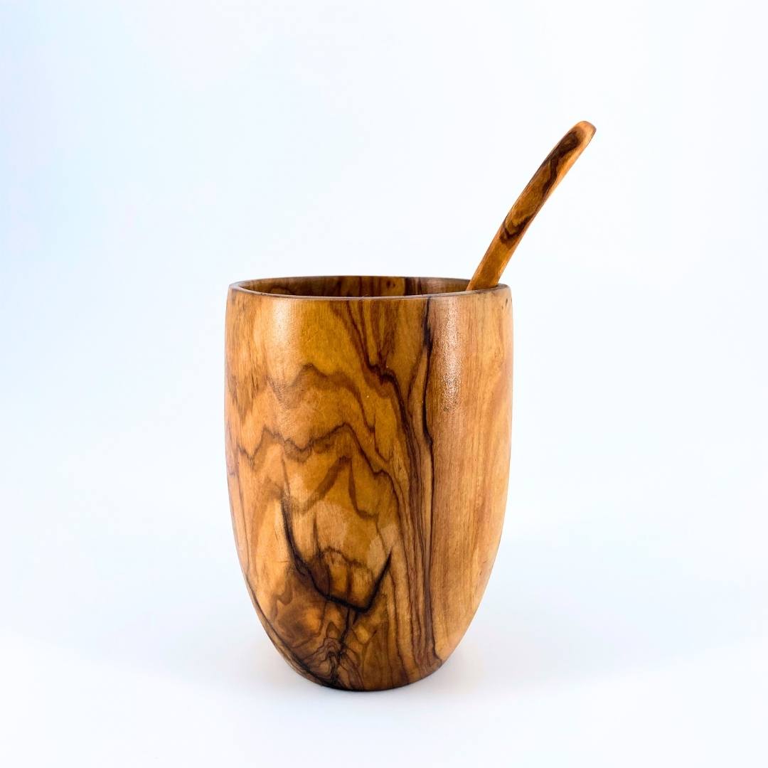 Verre gobelet à Jus en Bois d'Olivier