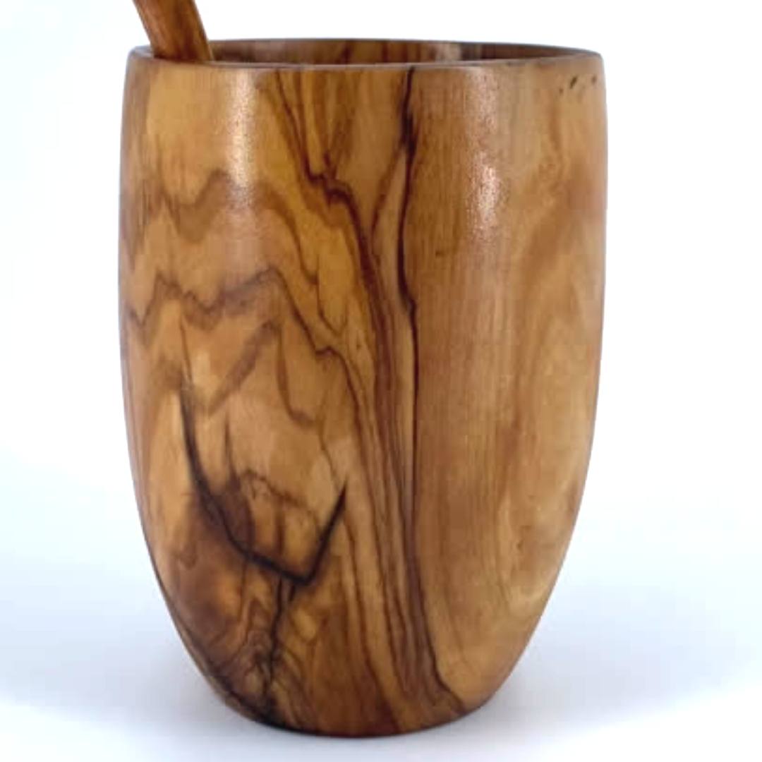 Verre gobelet à Jus en Bois d'Olivier