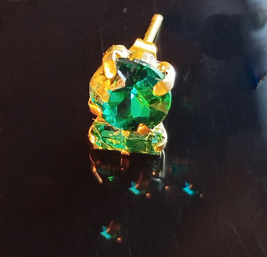 Collier brodé Agate vert