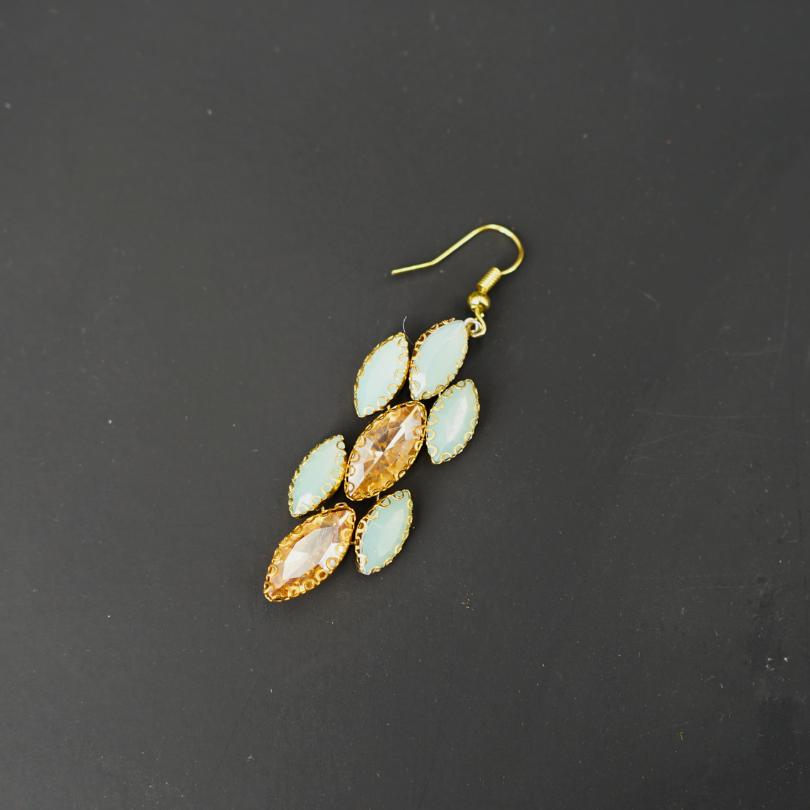 Boucles d'oreilles bleu vert ,boucles d'oreilles pendantes en cristal, boucles d'oreilles de mariée, boucles d'oreilles bleues, boucles d'oreilles longues en cristal