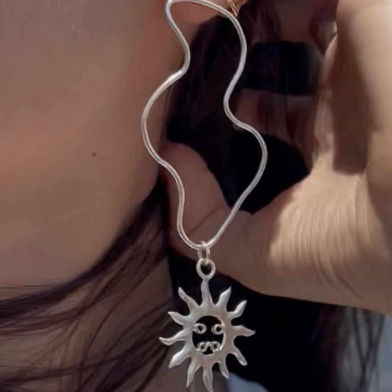 boucles d'oreilles SUN en argent bohème