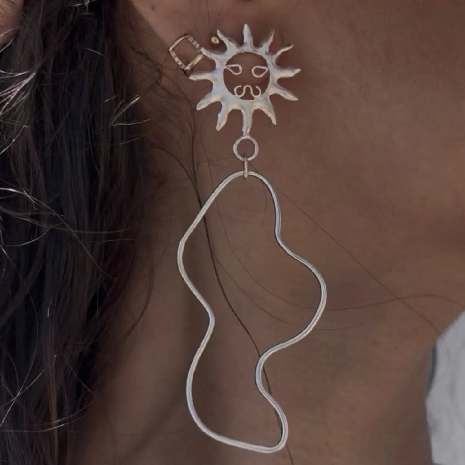 boucles d'oreilles soleil en argent bohème