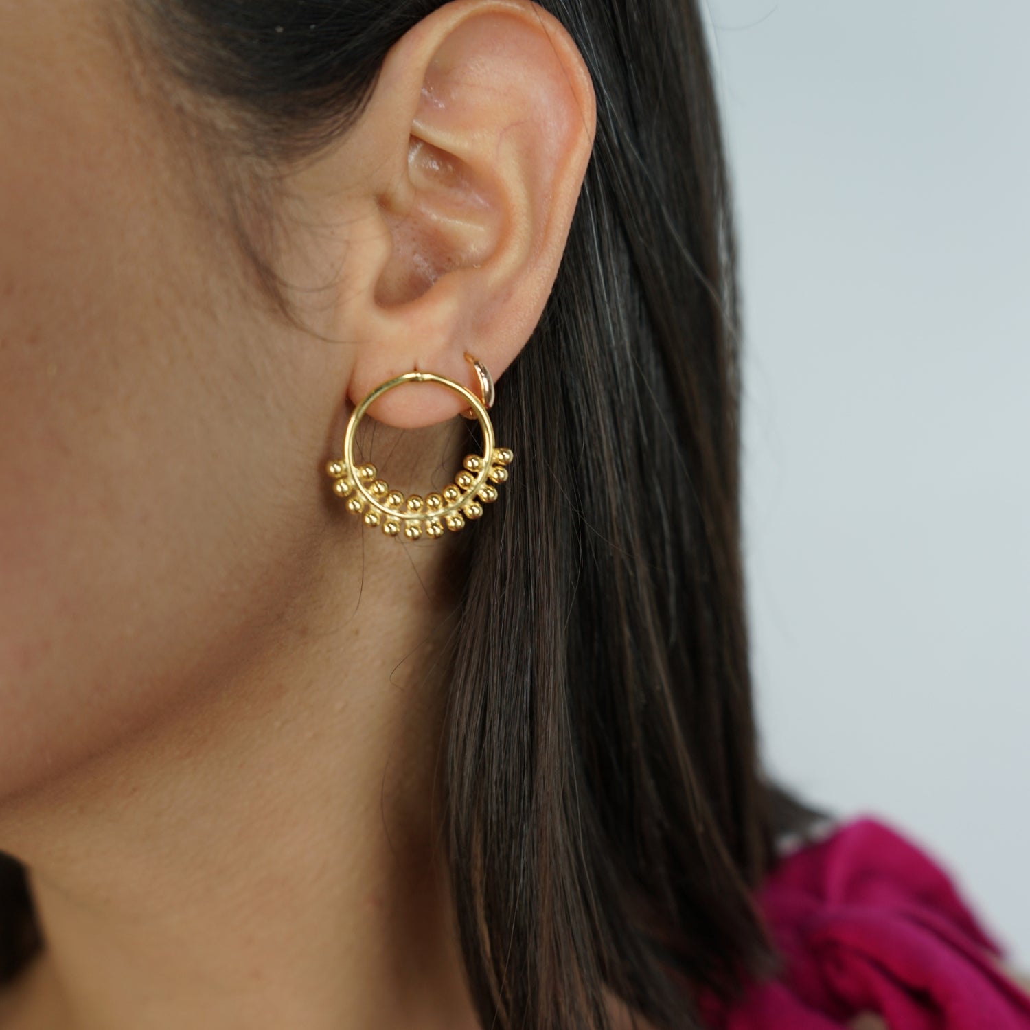 Boucles d'oreilles créoles en argent plaqué or, élégance unique