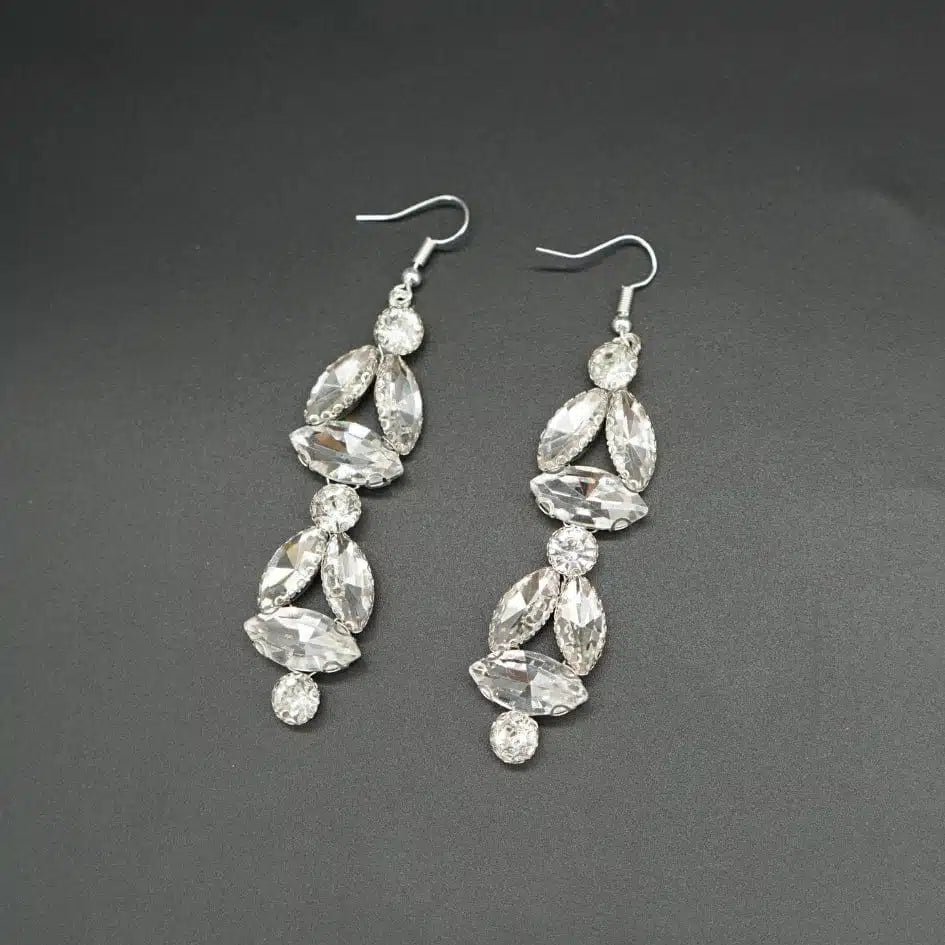 Boucles d'oreilles argentées pour soirée