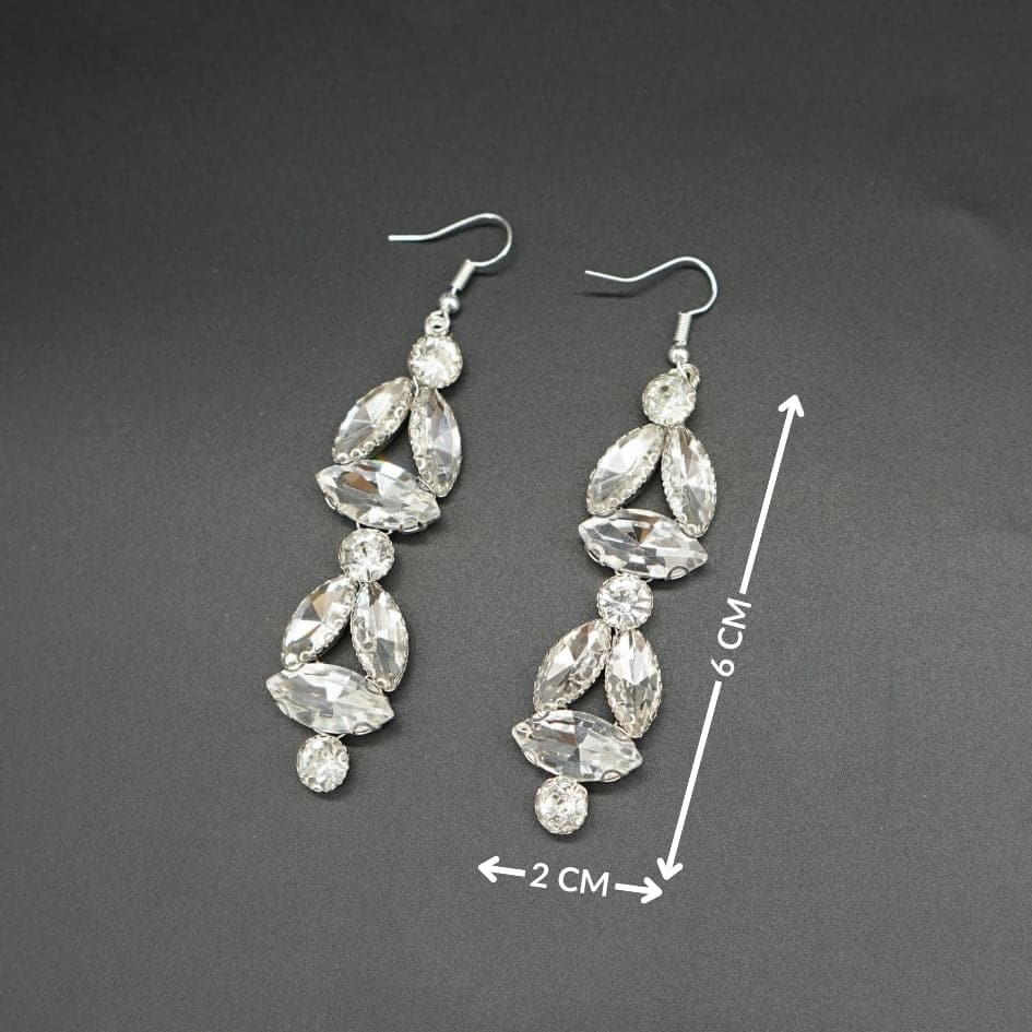 Boucles d'oreilles argentées pour soirée