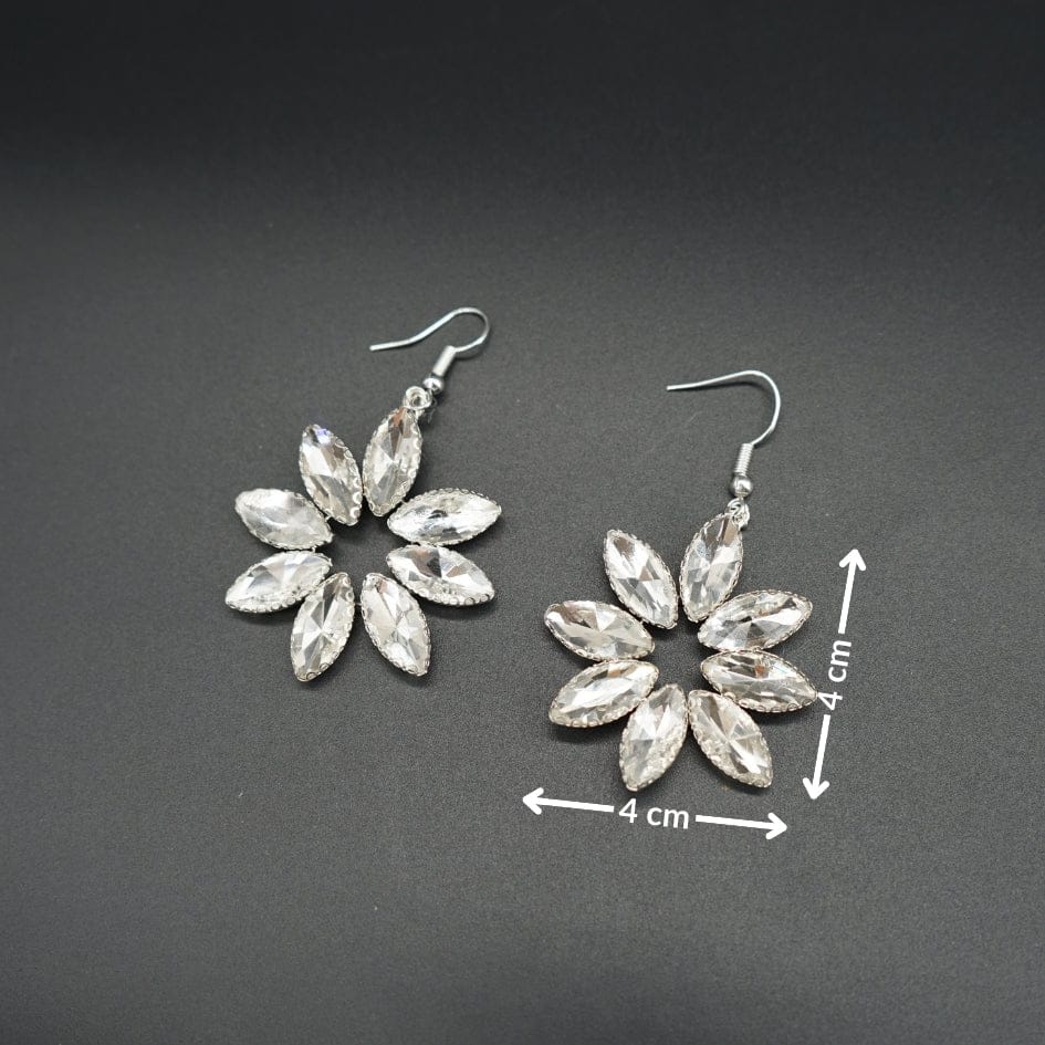 Boucles d'oreilles scintillantes avec design floral en strass