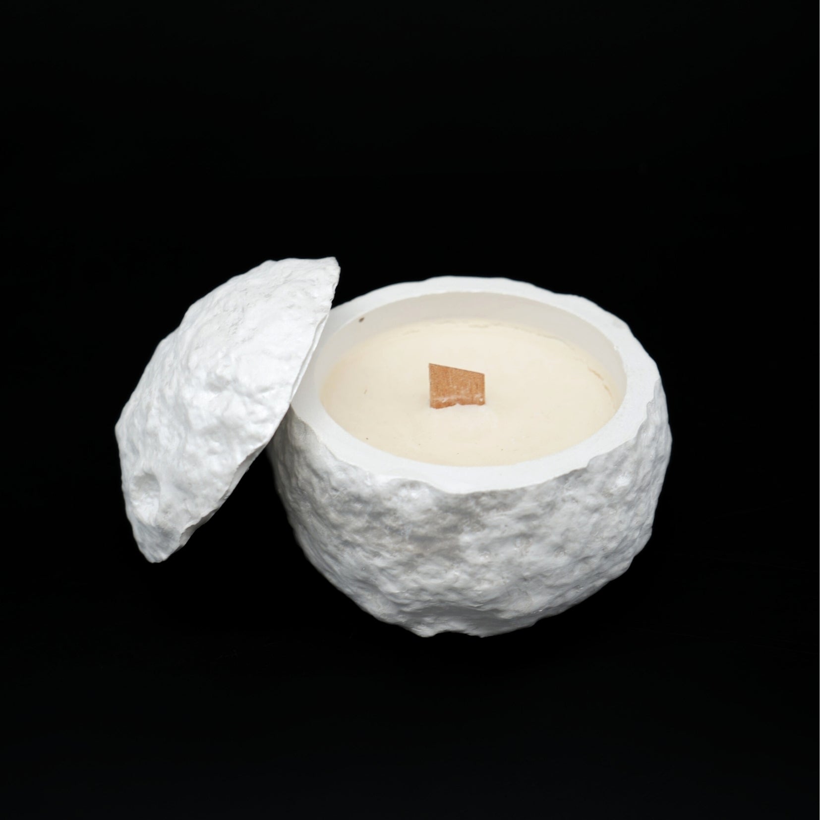 Bougie parfumée Lunaire blanche avec couvercle 100% Naturelle & Bio