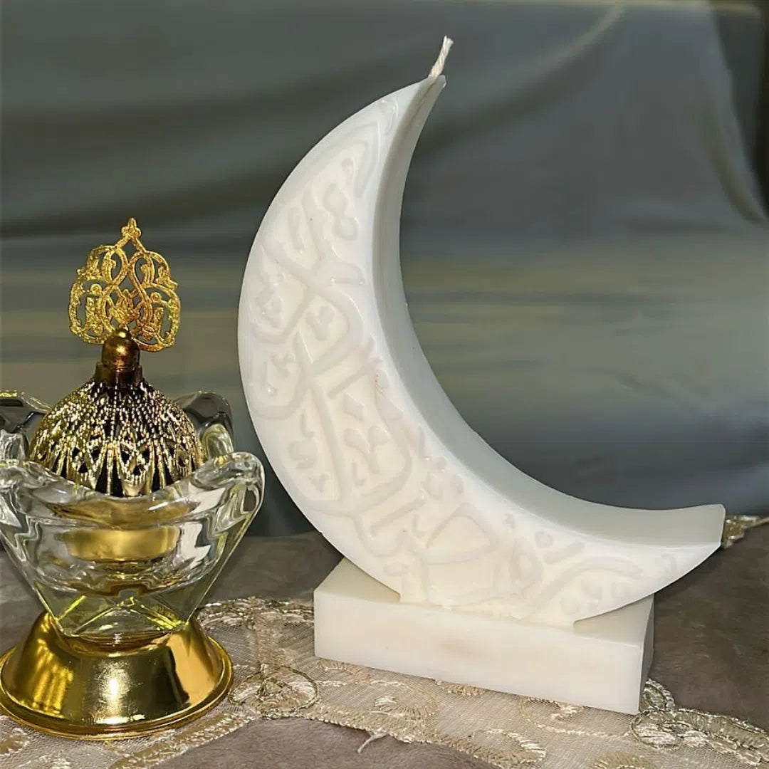 Bougie parfumée "Ramadan Kareem" en cire bio, parfum aoud & vanille