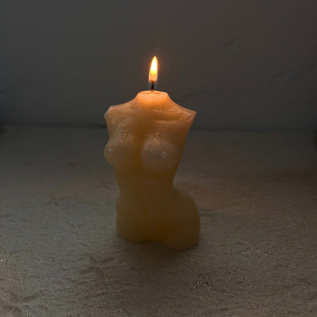Bougie naturelle sculptée en cire végétale