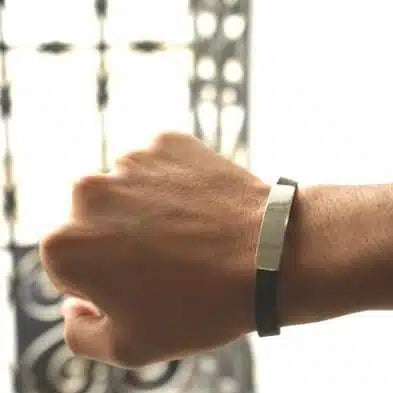 Bracelet Homme cuir argent, bracelet argent en cuir