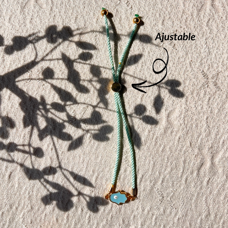Bracelet Khamsa Bleu Ajustable