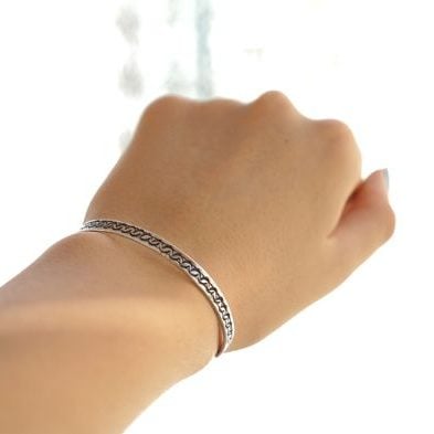 Bracelet Touareg En Argent Style Vagues de Mer