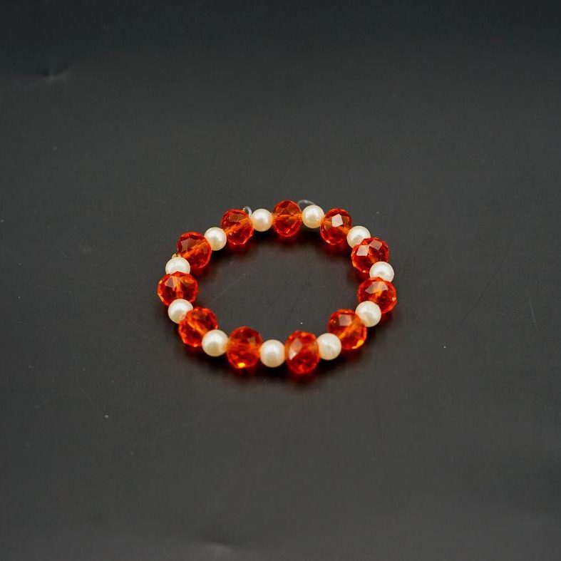 Bracelet en pierre Orangé et blanche Pour femme