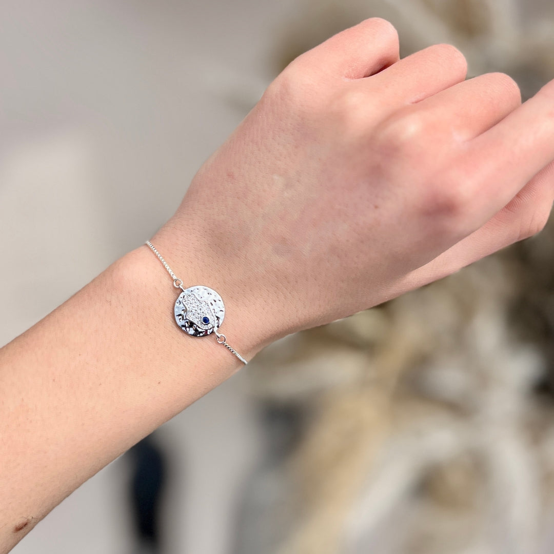 Bracelet inoxydable ajustable motif Khomsa