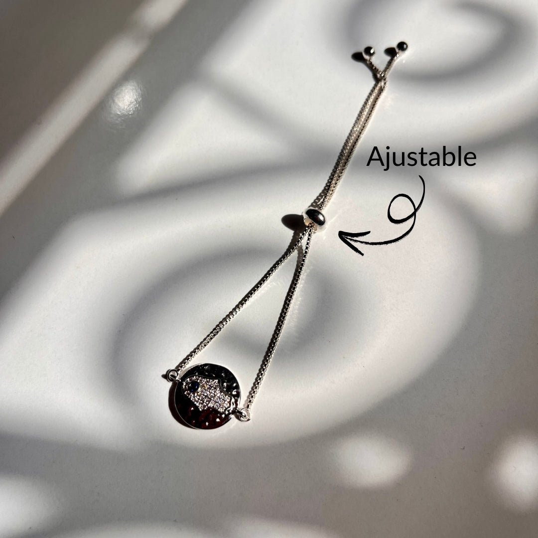 Bracelet inoxydable ajustable motif Khomsa