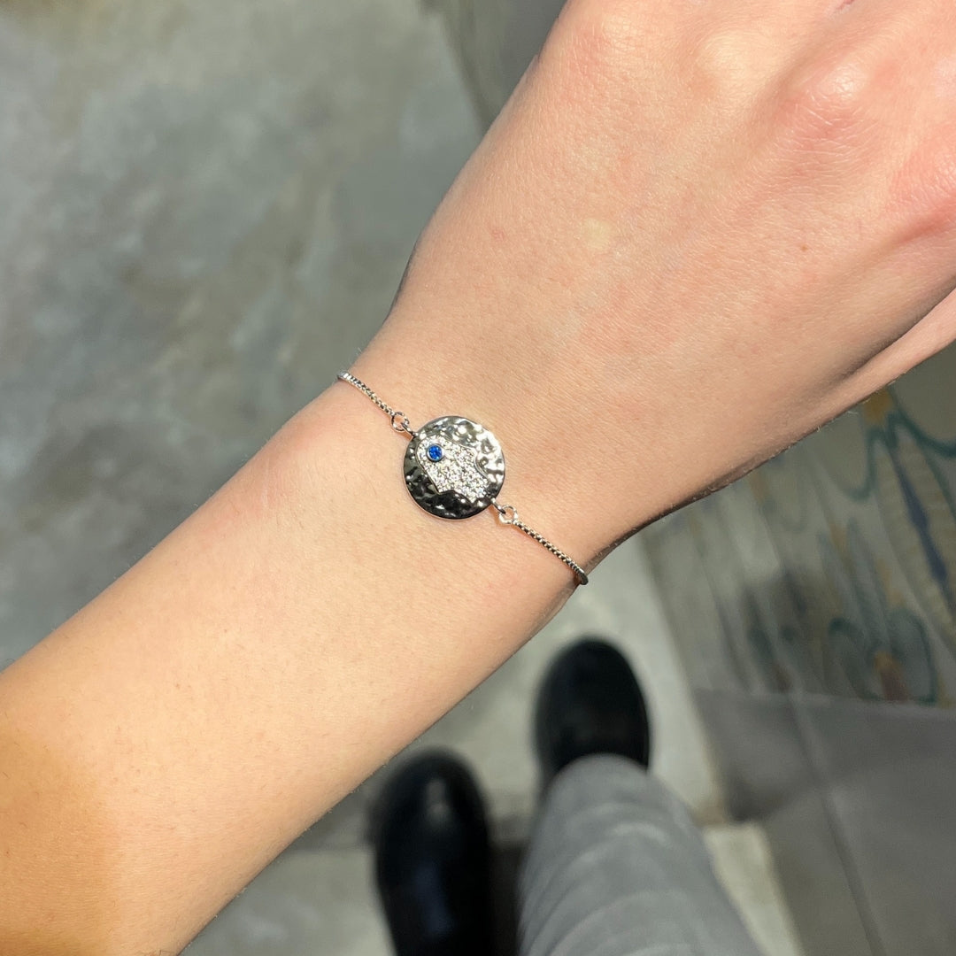 Bracelet inoxydable ajustable motif Khomsa