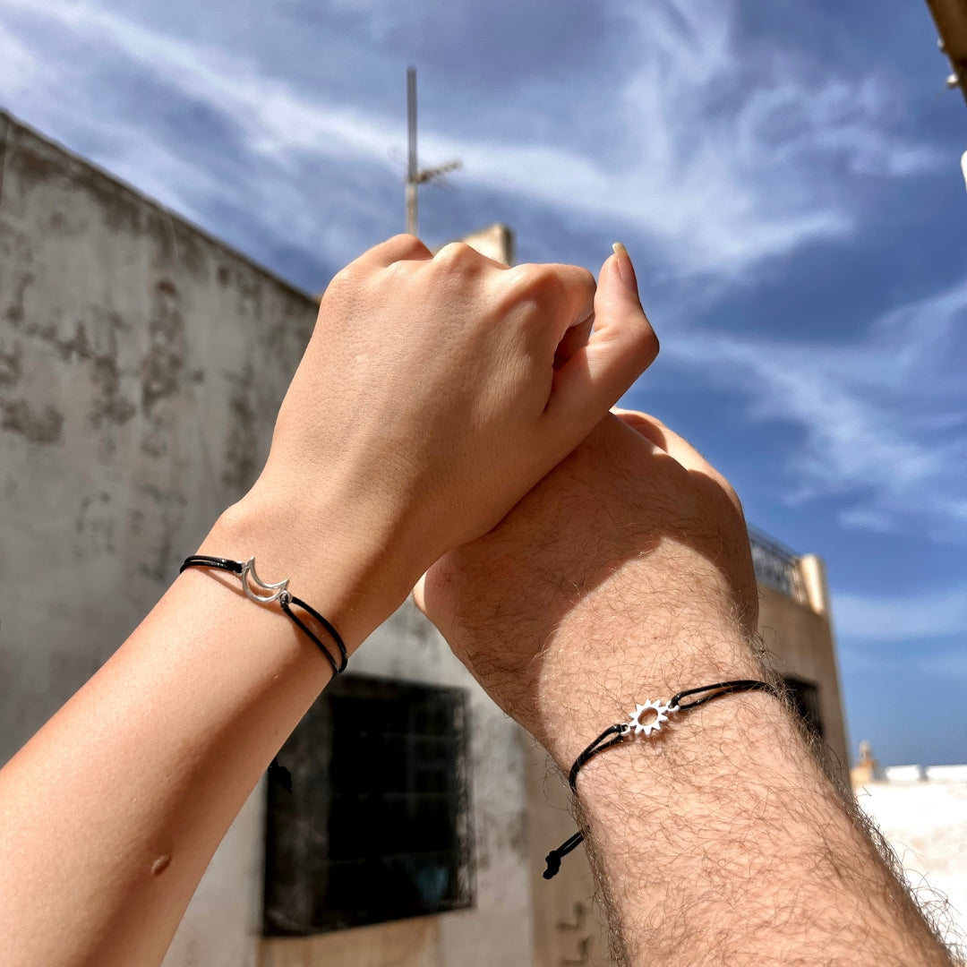 Bracelets pour couple "Soleil & Lune" ajustables