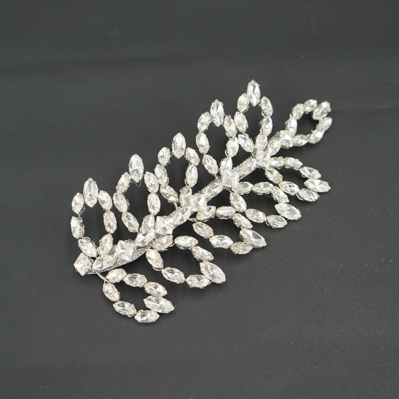 Broche de cheveux de mariée en strass, Pièce de cheveux de mariage, Halo de cheveux en cristal, Vigne de cheveux de mariée en argent, Accessoire de cheveux de mariée