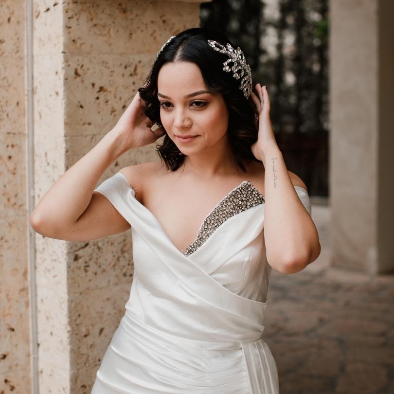 Broche de cheveux de mariée en strass, Pièce de cheveux de mariage, Halo de cheveux en cristal, Vigne de cheveux de mariée en argent, Accessoire de cheveux de mariée