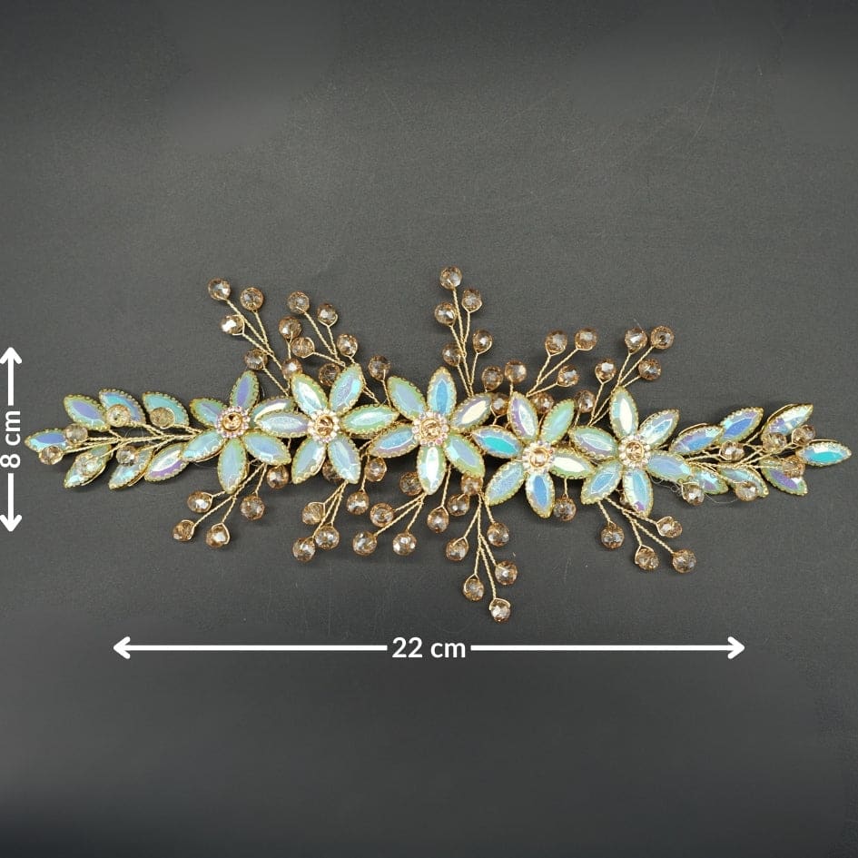 Broche de cheveux pour mariage cristal bleu