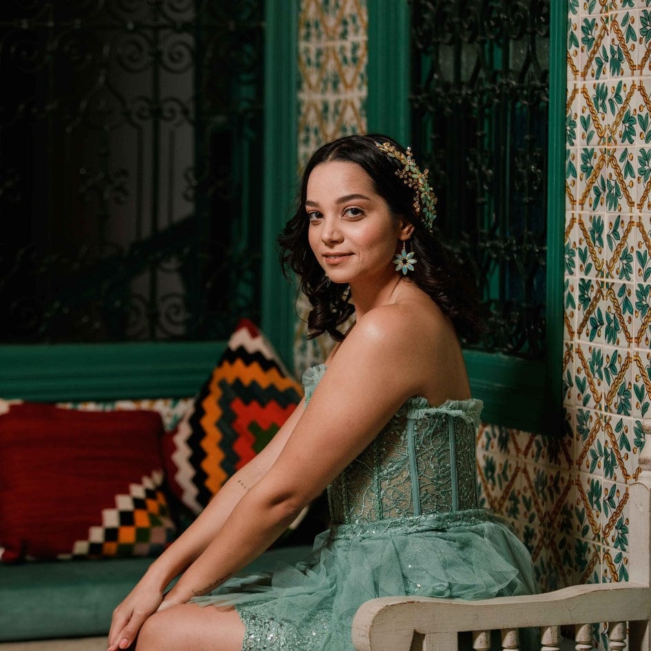 Broche de cheveux pour mariage cristal bleu