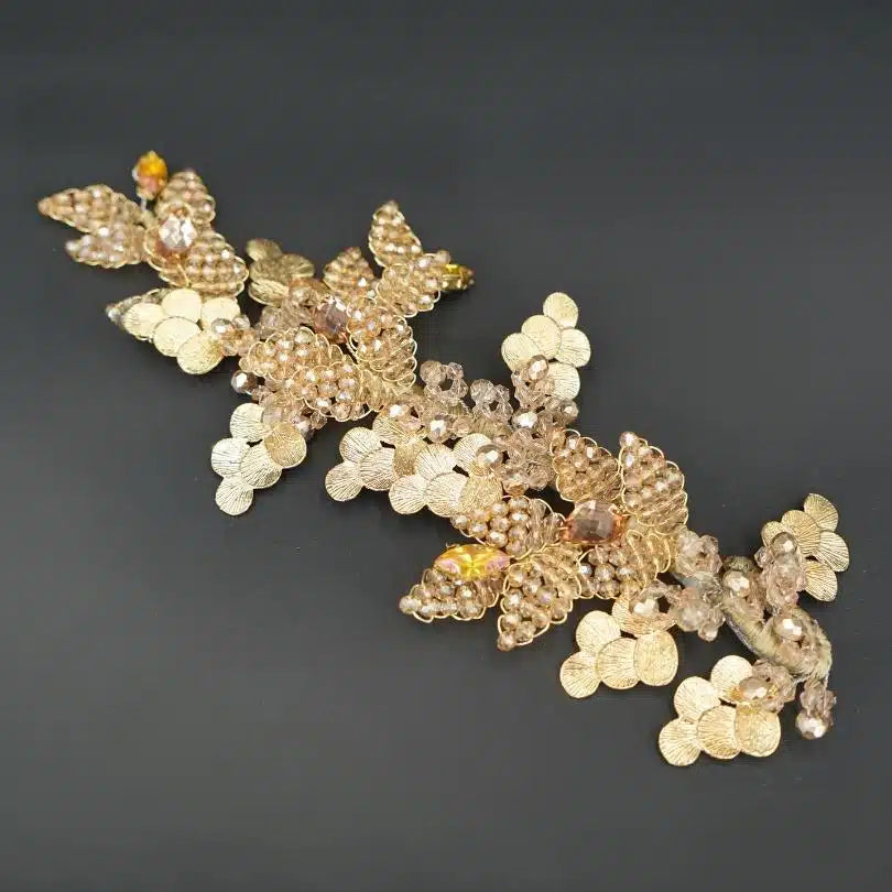 Broche de cheveux décoratif de mariage en or, peigne à cheveux en cristal et en perle pour mariage, broche à cheveux de mariée en or, peigne à cheveux du jour du mariage, bijoux en or