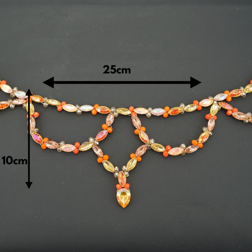 Broche de cheveux de mariage pour la mariée, Pièce de mariée en perles orange, accessoires de mariage, Bijoux pour la mariée