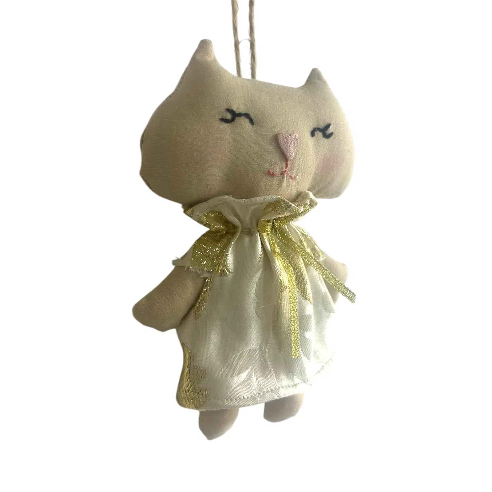 Doudou chat artisanal avec robe