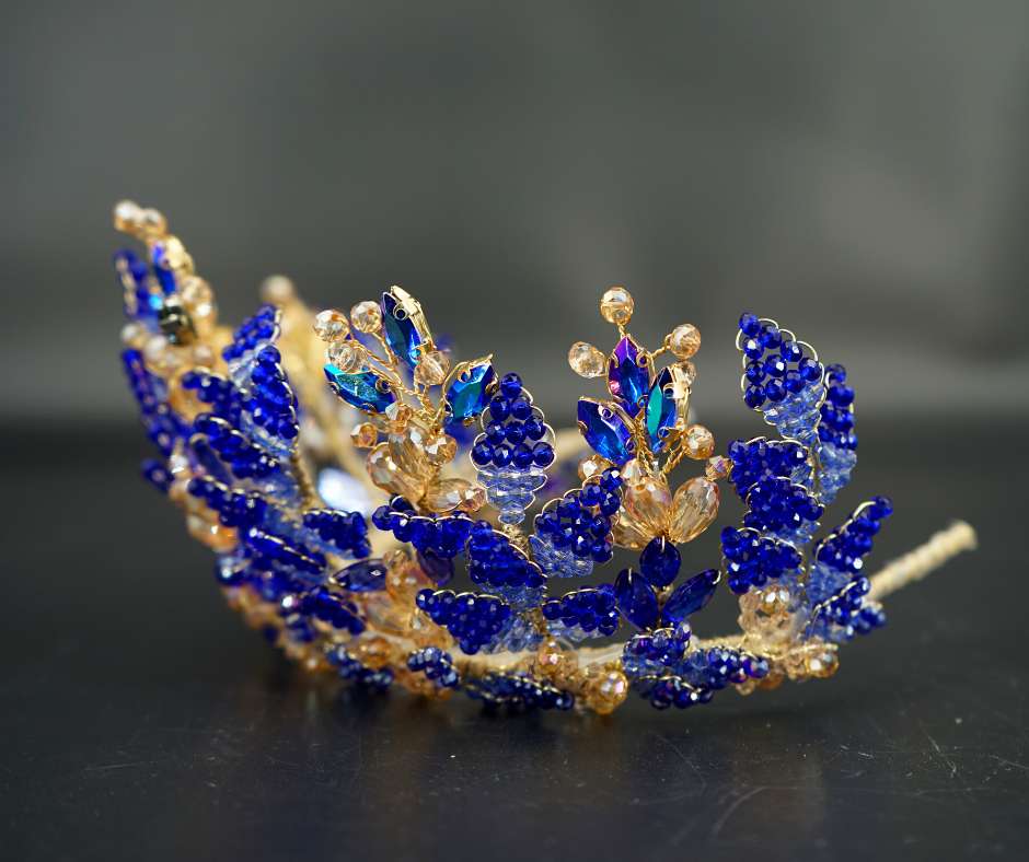 Couronne mariée Bleu; modèle Royal