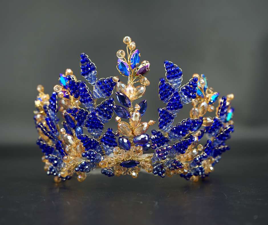 Couronne mariée Bleu; modèle Royal