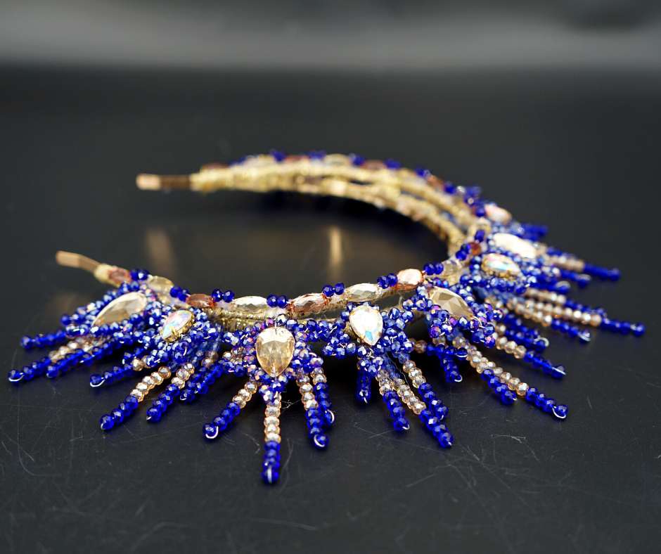 Couronne mariée Bleu; modèle Sun