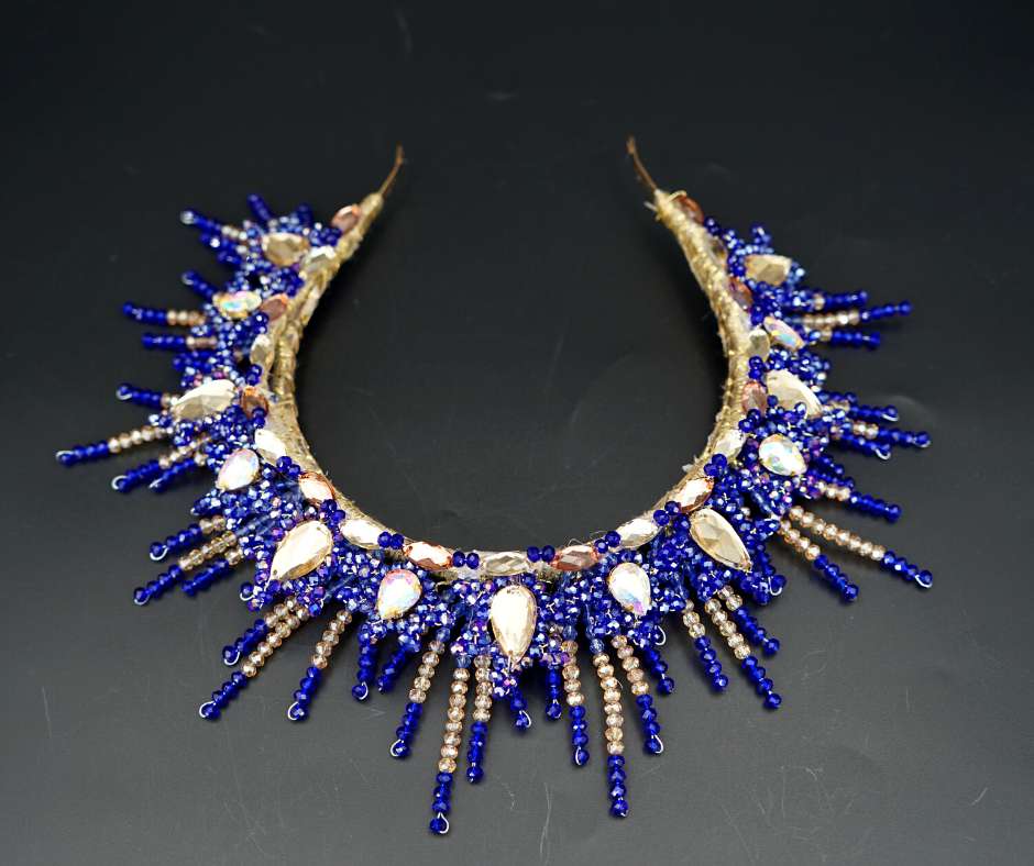 Couronne mariée Bleu; modèle Sun