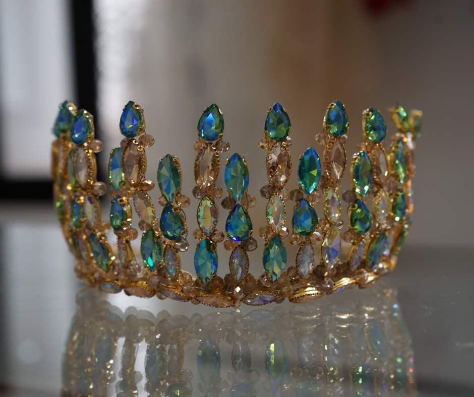 Couronne mariée Bleu modèle plante