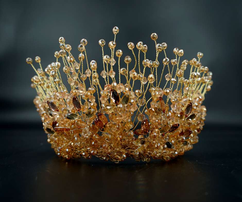 Couronne mariée D'orée; modèle filet linéaire