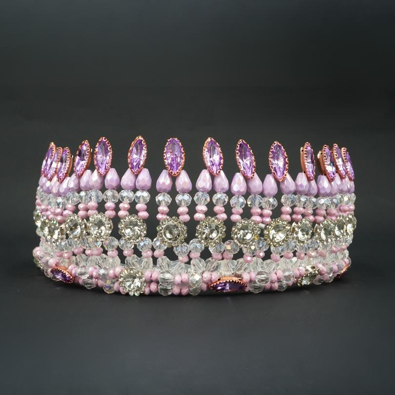 Couronne de Mariage couleur violet, modelé reine royale