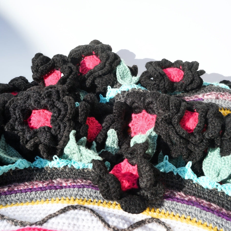 Cape en crochet multicolore faite main style mexicain