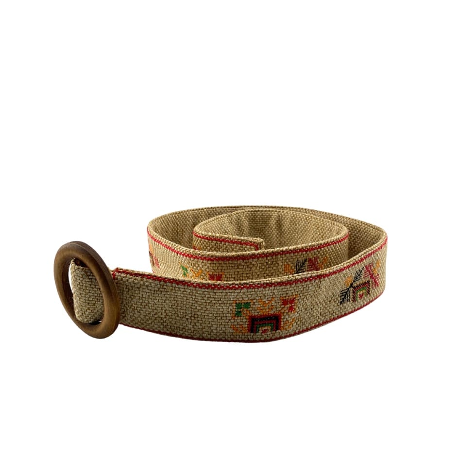 Ceinture en broderie Beige et multicouleur
