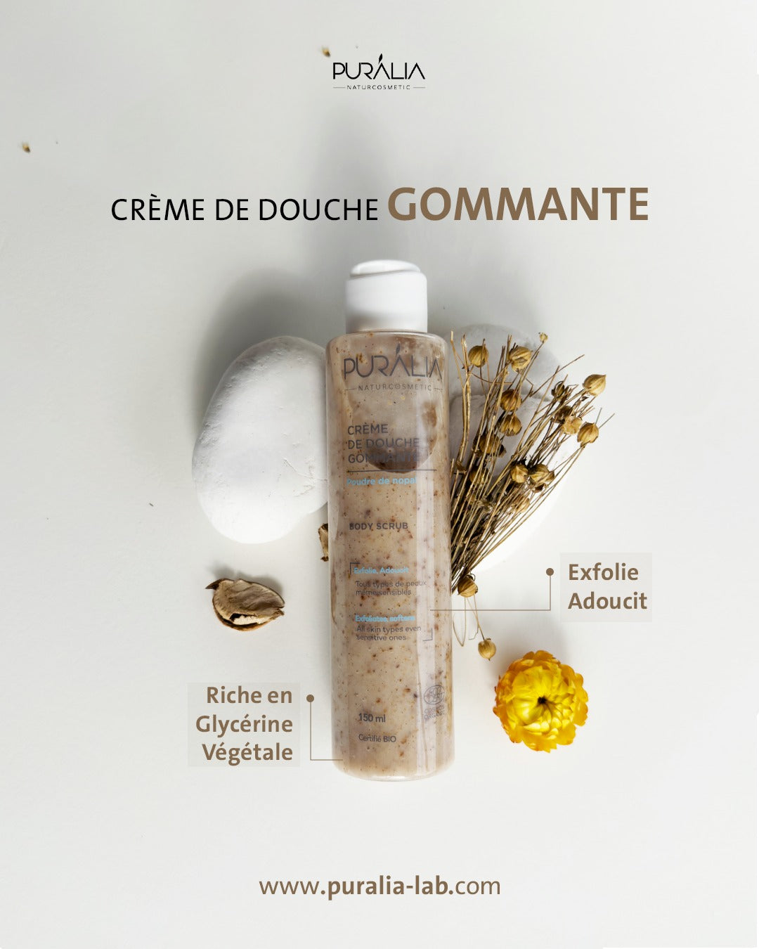 crème gommante bio pour une peau douce et éclatante