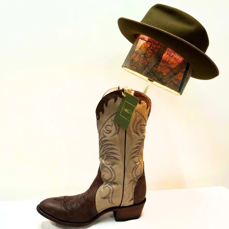 Lampe design botte Santiag & chapeau fait main