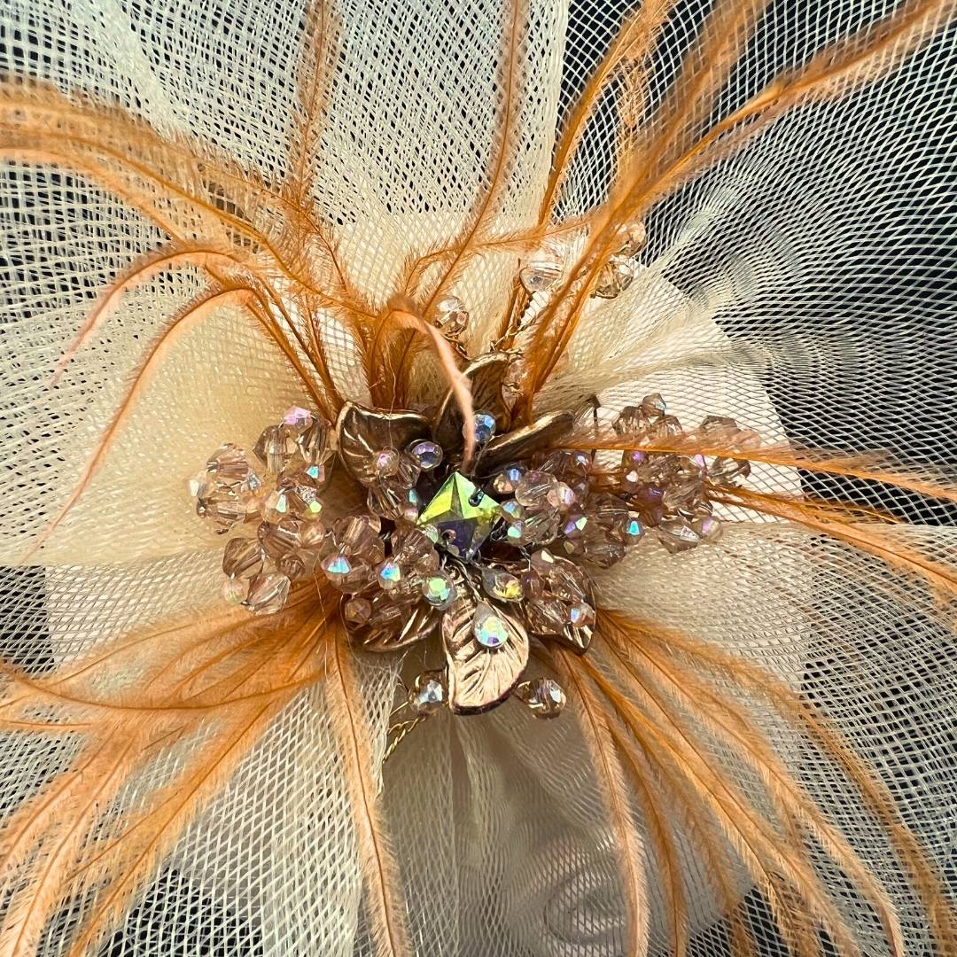 Chapeau Festif Tulle en Orange