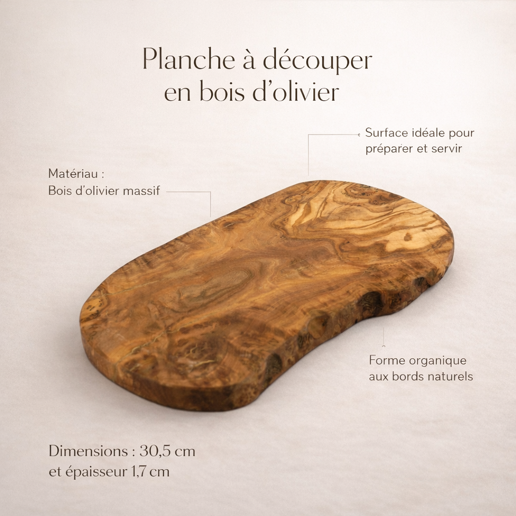 Planche à découper en bois d'olivier (30cm)