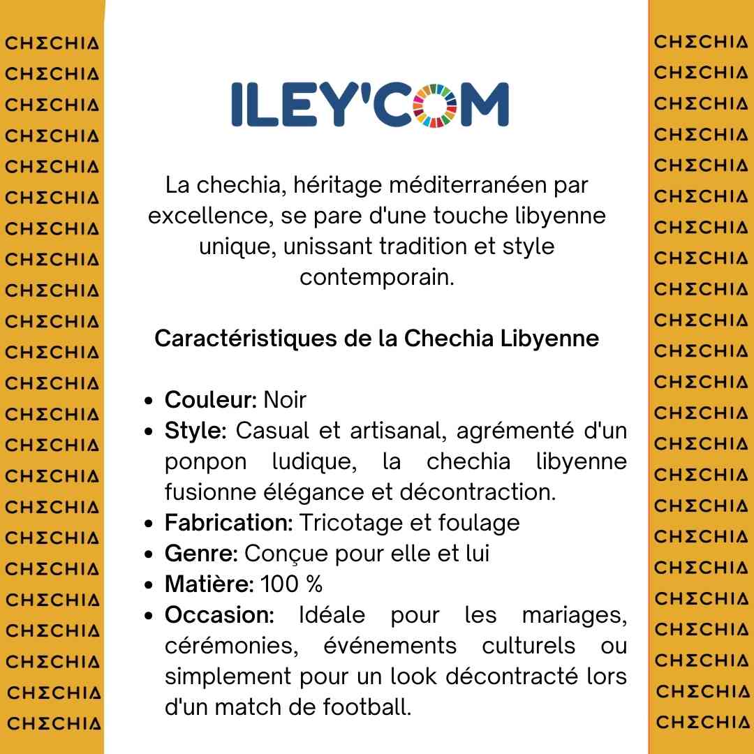 Chéchia noire artisanale en laine pour un style unique et élégant