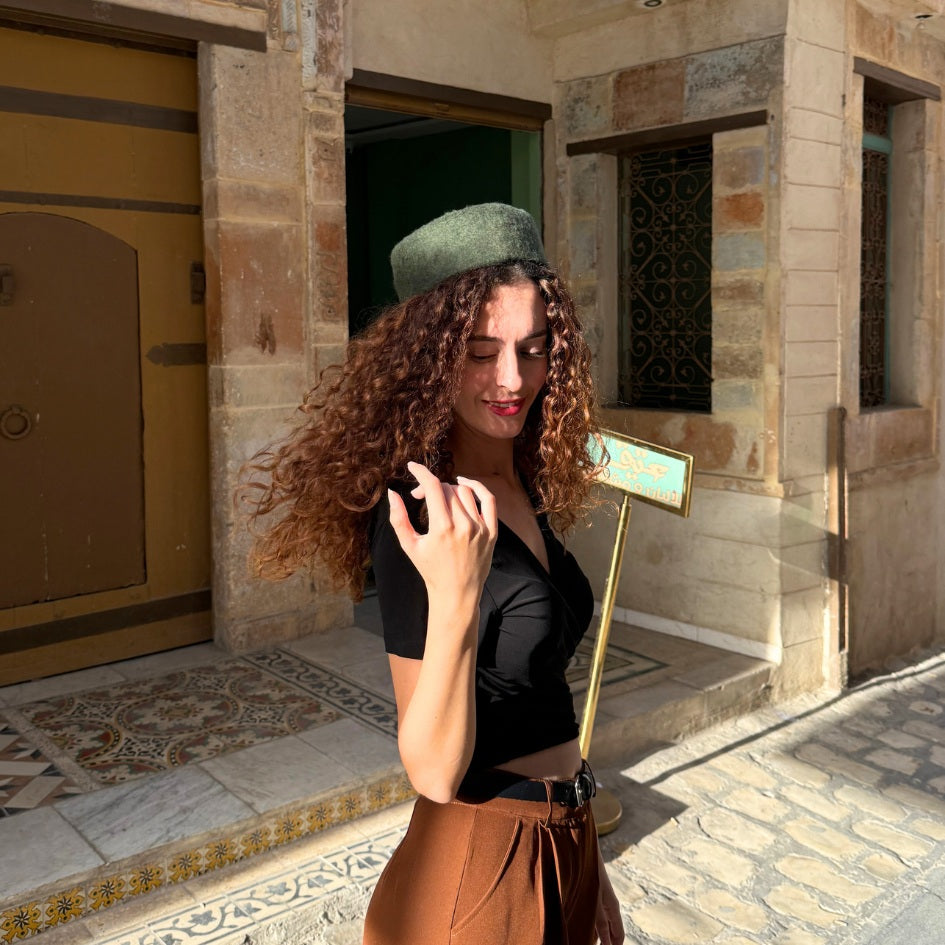 Chechia tunisienne Vert militaire En laine
