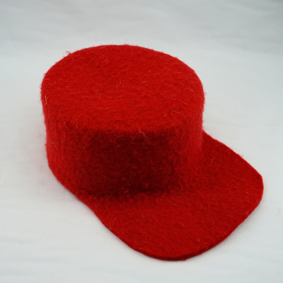 Casquette chéchia orange en laine feutrée