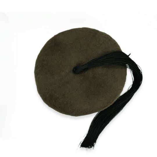 Chéchia Tunisienne Marron Avec Pompon En Laine