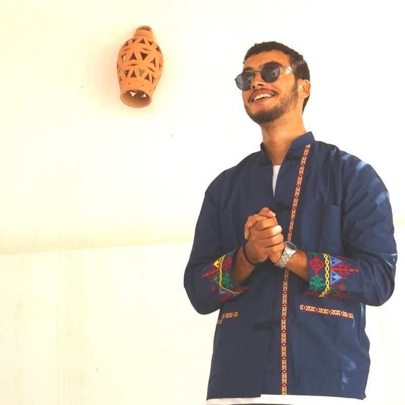 Traditional Berber Shirt Blue Unisex