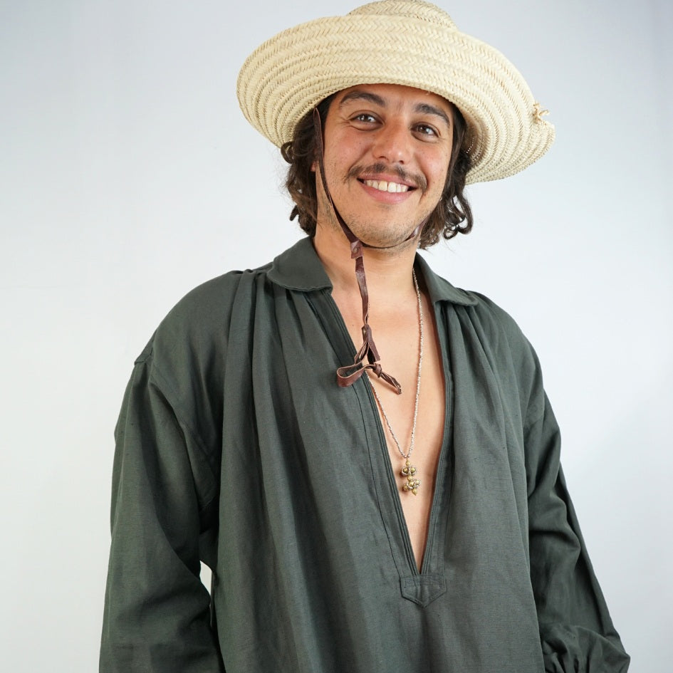 Blouza djerbienne homme en lin et coton style bohème chic