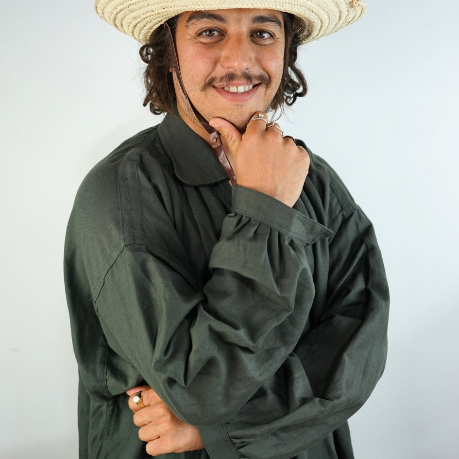 Blouza djerbienne homme en lin et coton style bohème chic